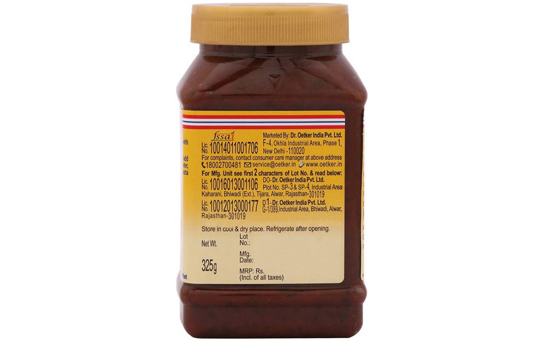 Dr. Oetker Fun foods Arrabbiata Spicy Pasta Sauce   Plastic Jar  325 grams